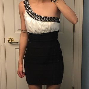 black and white formal dress